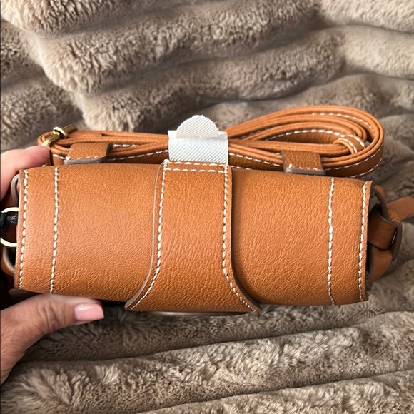 Rachel Zoe Tan Crossbody Bag with Curved Flap - Picture 5 of 9